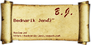Bednarik Jenő névjegykártya