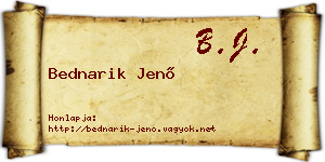 Bednarik Jenő névjegykártya