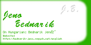 jeno bednarik business card